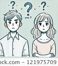 一個男人和一個女人擔心的插圖 121975709