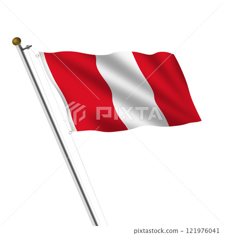 Peru flagpole with clipping path 121976041