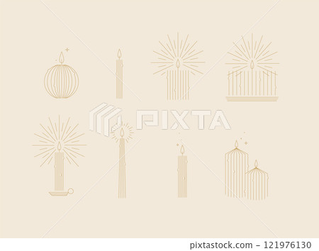 Candle set art deco beige Candle set art deco beige 121976130