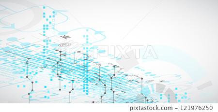 Abstract technology concept. Circuit board, high computer color background. Vector illustration. 121976250