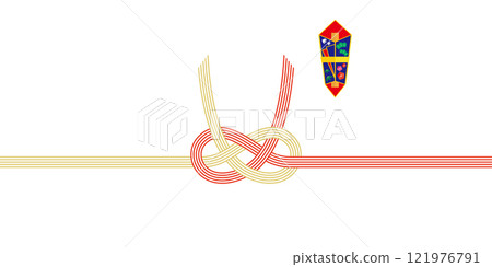 Vector illustration of Mizuhiki Noshi gift wrapping paper background illustration 121976791