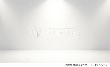 Creative space with bright lighting and minimal decor ideal for presentations and artistic displays 121977287