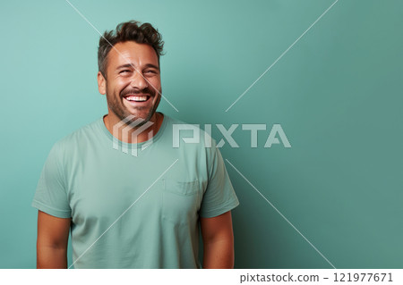 Fashionable Grace: Stylish Middle-Aged Man in Promotional Showcase 121977671
