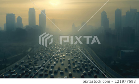 Haze Over City Roads: Battling Air Pollution in Urban Environments Haze Over City Roads: Battling Air Pollution in Urban Environments 121977698