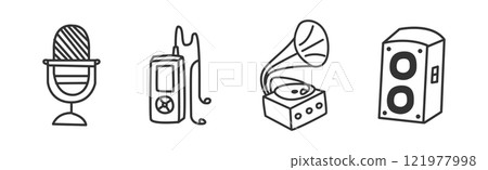 Music and Concert Line Item and Element Vector Set 121977998