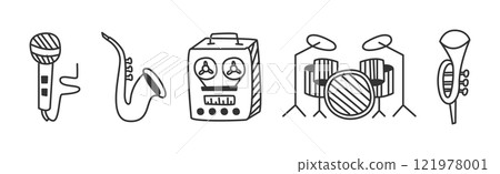 Music and Concert Line Item and Element Vector Set Music and Concert Line Item and Element Vector Set 121978001