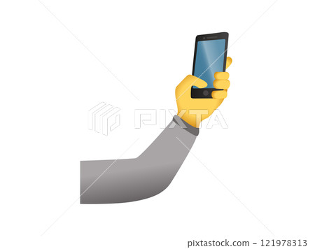 Photo of the person holding phone or camera to take selfie icon 121978313