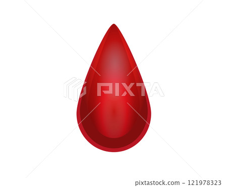 Isolated gradient red drop of blood icon Isolated gradient red drop of blood icon 121978323