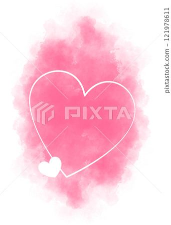 White heart and pink watercolor background material White heart and pink watercolor background material 121978611