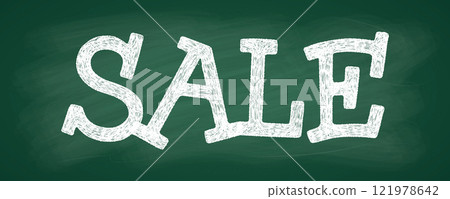A classic green chalkboard with a chalk lettering SALE A classic green chalkboard with a chalk lettering SALE 121978642