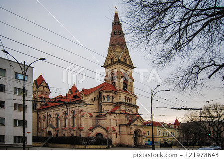 Catholic temple. Lutheran Church. The building was founded in 1803 in the city of Odessa of the Russian Empire. St. Paul's Lutheran Cathedral. 121978643