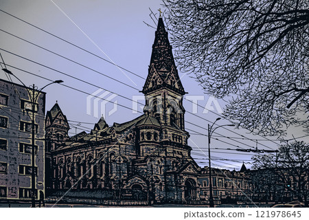 Catholic temple. Lutheran Church. The building was founded in 1803 in the city of Odessa of the Russian Empire. St. Paul's Lutheran Cathedral. Catholic temple. Lutheran Church. The building was founded in 1803 in the city of Odessa of the Russian Empire. St. Paul's Lutheran Cathedral. 121978645