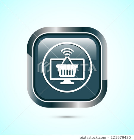 Online shopping icon design illustration. Shopping symbol for apps and websites. Button design Online shopping icon design illustration. Shopping symbol for apps and websites. Button design 121979420
