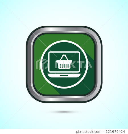 Online shopping icon design illustration. Shopping symbol for apps and websites. Button design 121979424