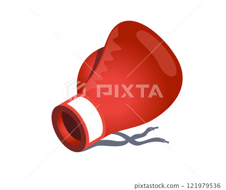 Isolated red right hand boxing glove icon 121979536