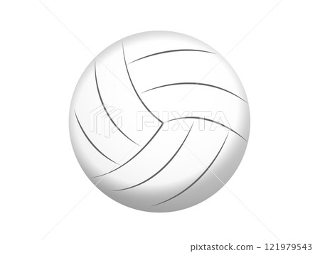 Round, white ball for volleyball sport game icon 121979543