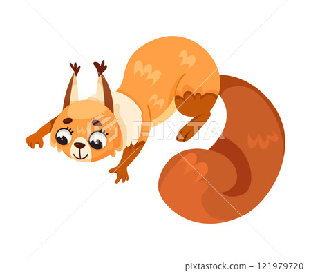 Funny Squirrel Animal Character with Bushy Tail Vector Illustration 121979720