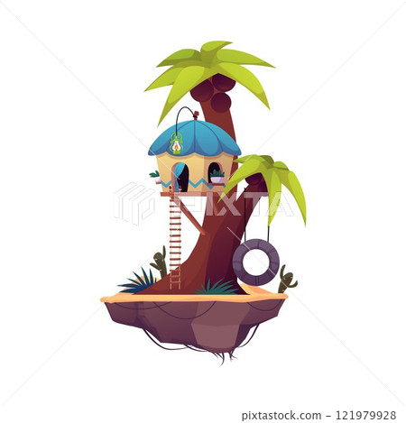 Cute tree house for a fantasy character. Cute tree house for a fantasy character. 121979928