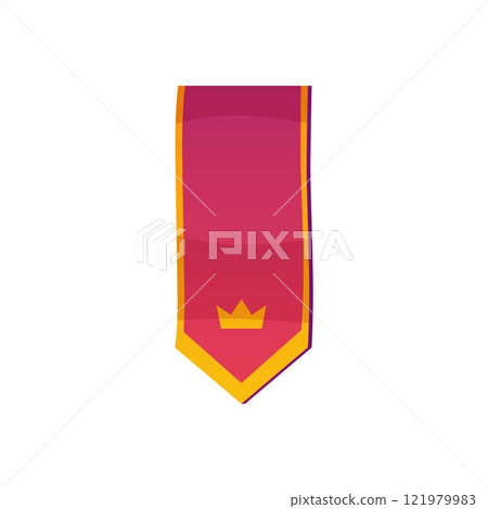 Vector illustration of royal red tapestry with embroidery in the form of a golden crown 121979983