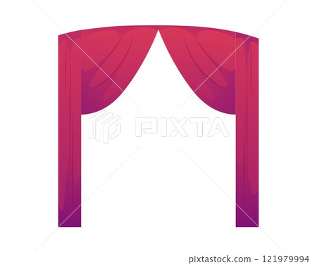 Red curtains and draperies interior decor, vector domestic, theatre or throne room interior drapery textile labrecque 121979994