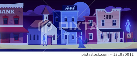 Old western ghost town. Old western ghost town. 121980011