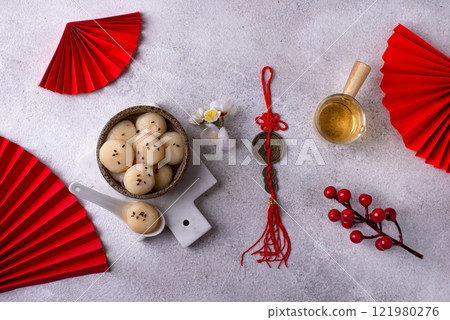 Tang yuan rice dumpling balls for Chinese lunar New year celebration Tang yuan rice dumpling balls for Chinese lunar New year celebration 121980276