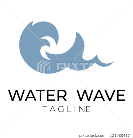 Sea waves icon logo design Sea waves icon logo design 121980417
