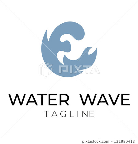 Sea waves icon logo design Sea waves icon logo design 121980418