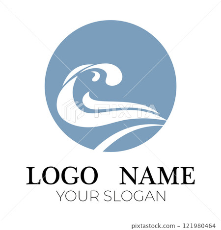 Sea waves icon logo design Sea waves icon logo design 121980464