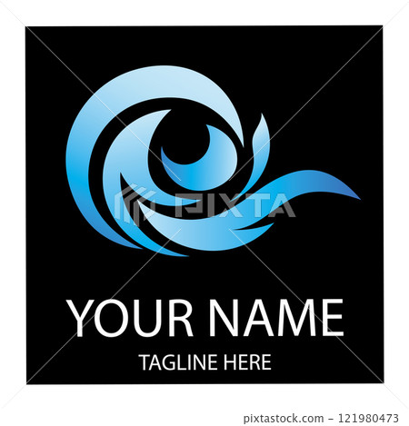Water wave icon vector 121980473