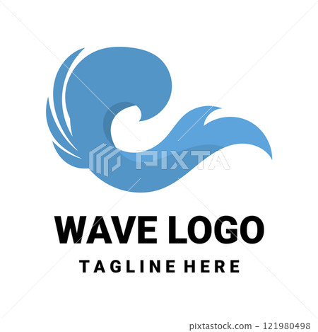 Water wave icon vector 121980498