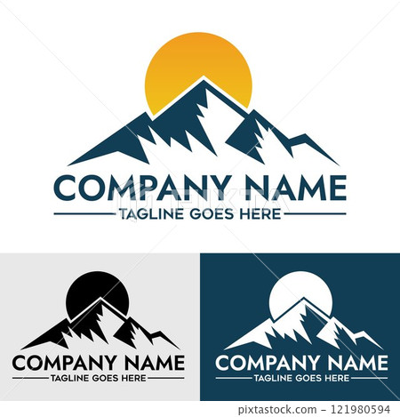 Colorado Mountain Logo Design Template. Mountain logo design template for outdoor company. 121980594