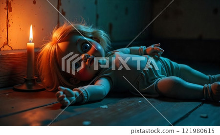 Creepy Doll with big eyes Creepy Doll with big eyes 121980615