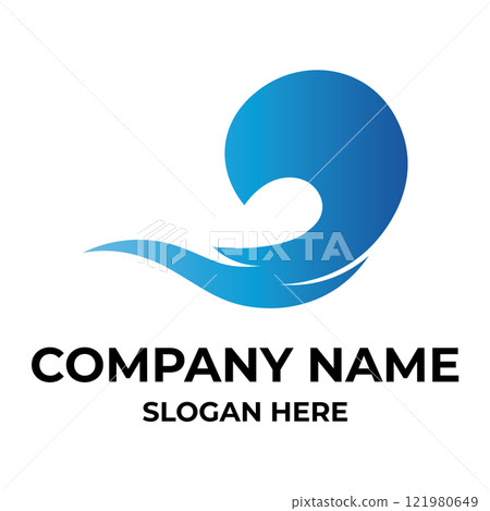 Water wave icon vector Water wave icon vector 121980649