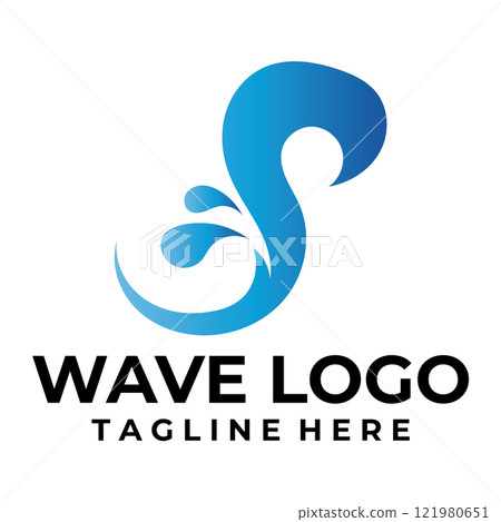 Water wave icon vector Water wave icon vector 121980651