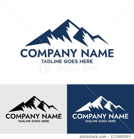 Modern Mountain Logo Design Template for Outdoor Businesses Modern Mountain Logo Design Template for Outdoor Businesses 121980981