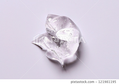 A swab sample of a moisturizing cosmetic gel body cream. 121981195