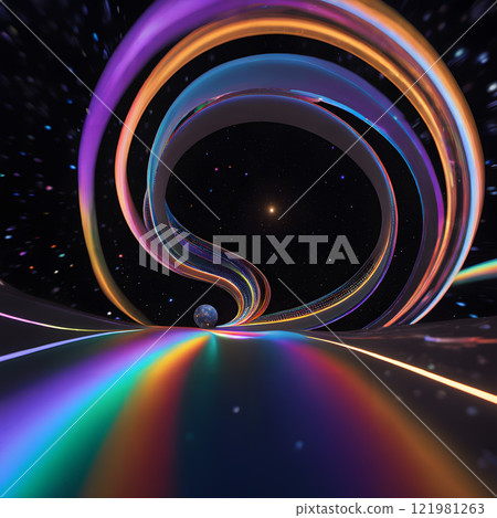 Surreal Cosmic Ribbons in a Vibrant Starry Night Sky Surreal Cosmic Ribbons in a Vibrant Starry Night Sky 121981263