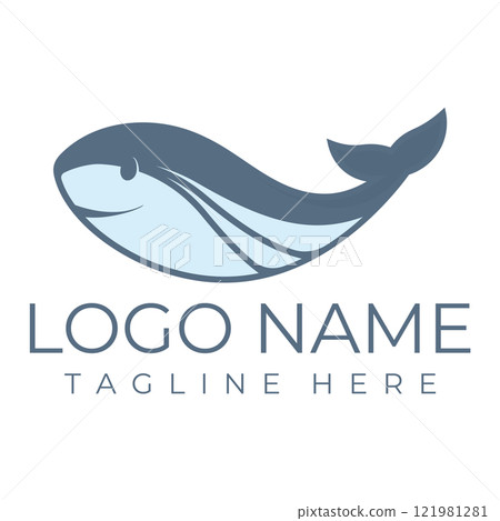 Logo image design illustration of a whale. 121981281
