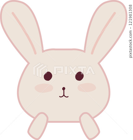 簡單可愛的兔子圖示說明 簡單可愛的兔子圖示說明 121981308