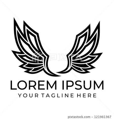 Flying wings logo illustration. Flying wings logo illustration. 121981367