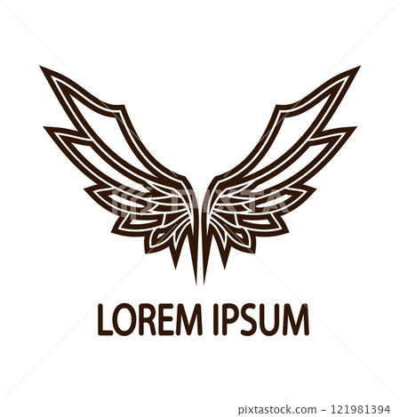 Flying wings logo illustration. 121981394