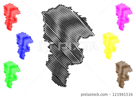 Paschim Medinipur district (West Bengal State, Republic of India) map vector illustration, scribble sketch West Midnapore map Paschim Medinipur district (West Bengal State, Republic of India) map vector illustration, scribble sketch West Midnapore map 121981516