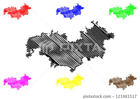 Patan district (Gujarat State, Republic of India) map vector illustration, scribble sketch Patan map Patan district (Gujarat State, Republic of India) map vector illustration, scribble sketch Patan map 121981517