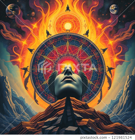 Cosmic Awakening Through Fiery Ascension 121981524