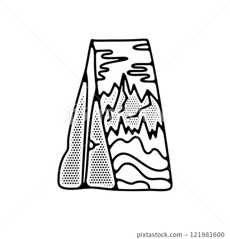 Camping silhouette badge design. Adventure logo graphics. Outdoor nature label monochrome. Stock hiking artwork 121981600