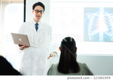 Doctor presenting research Doctor presenting research 121981959
