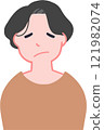 Upper body illustration of a sad woman 121982074