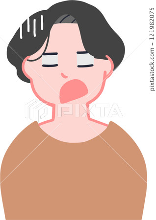 Illustration of a shocked woman's upper body 121982075