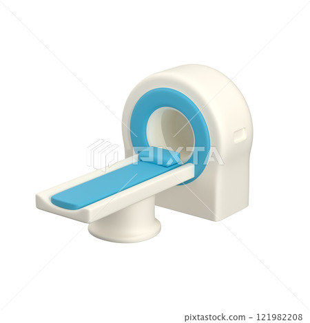 Stylized MRI scan isolated on white background, 3d illustration  121982208